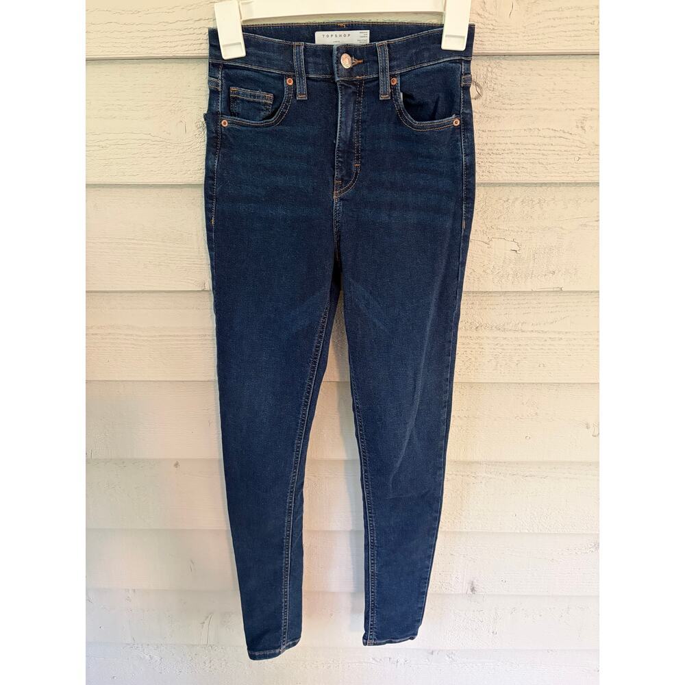 Topshop Jamie High Waist Skinny Jeans Dark Wash Size 26 - Picture 2 of 6